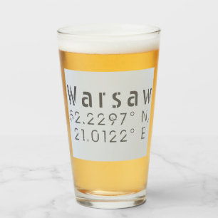 Warsaw Latitude Longitude Glass