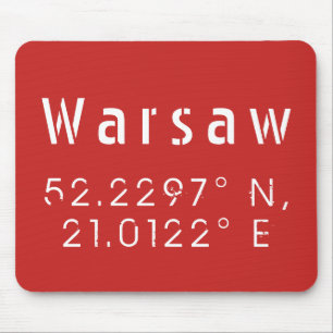 Warsaw Latitude Longitude Mouse Mat