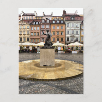 Warsaw Mermaid Old Town Poland Postcard