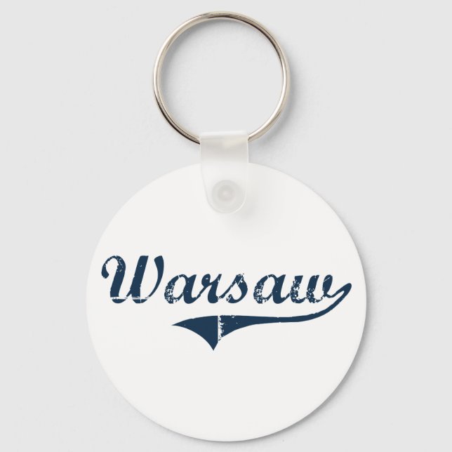 Warsaw New York Classic Design Key Ring (Front)