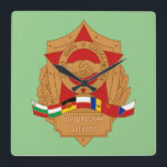 Warsaw Pact, USSR, Socialist Eastern Europe Square Wall Clock<br><div class="desc">The Warsaw Pact was a defence treaty among the communist states of Central and Eastern Europe during the Cold War. Eight member countries of the Warsaw Pact pledged the mutual defence of any member who would be attacked. Members of the Warsaw Pact were the People's Republic of Albania, People's Republic...</div>