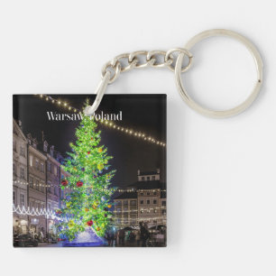 Warsaw, Poland Christmas Celebration Key Ring