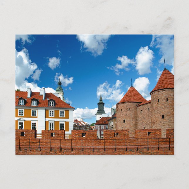 Warsaw Poland City Walls Postcard (Front)