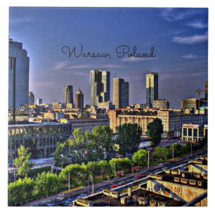 Warsaw, Poland Cityscape Tile