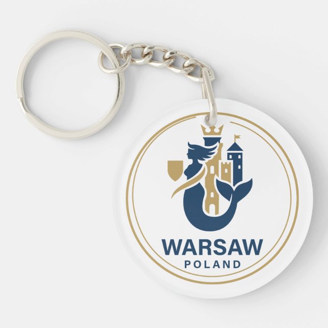 Warsaw Poland Europe Key Ring (Front)