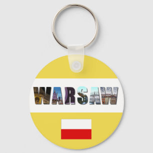 Warsaw Poland Flag Key Ring