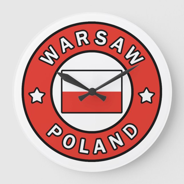 Warsaw Poland Large Clock (Front)