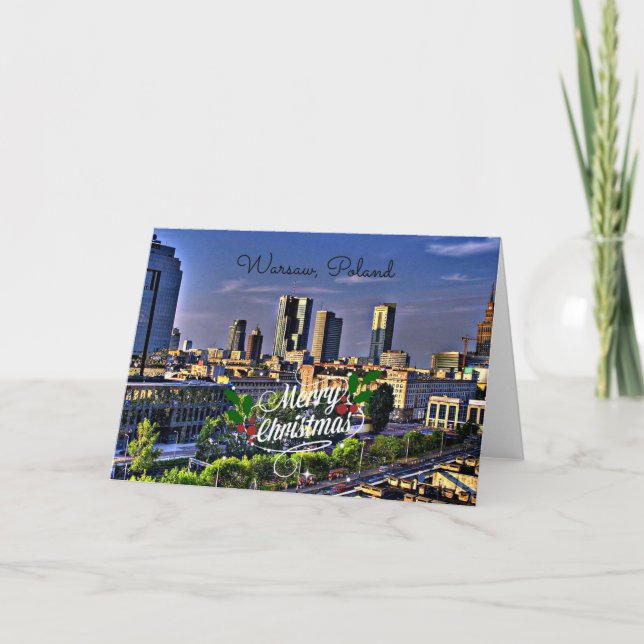 Warsaw, Poland, Merry Christmas Card (Front)