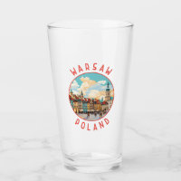 Warsaw Poland Retro Distressed Circle