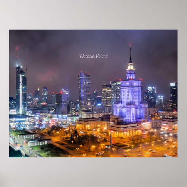 Warsaw, Poland skyline photograph, Poster (Front)