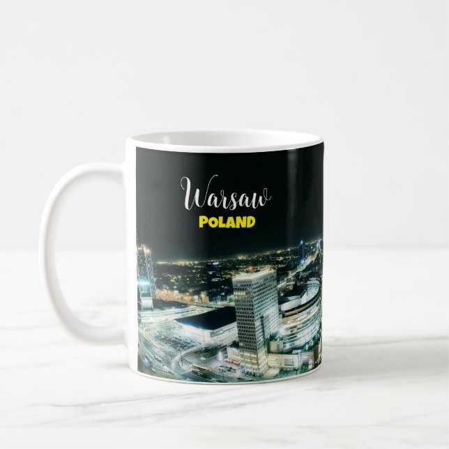 Warsaw Poland Souvenir Coffee Mug Cup (Left)
