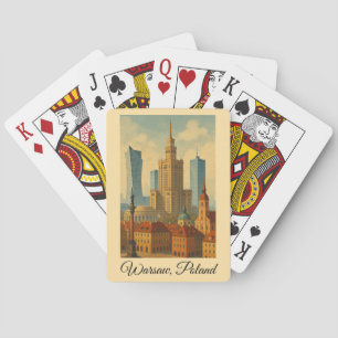 Warsaw Poland Vintage Travel Art Playing Cards