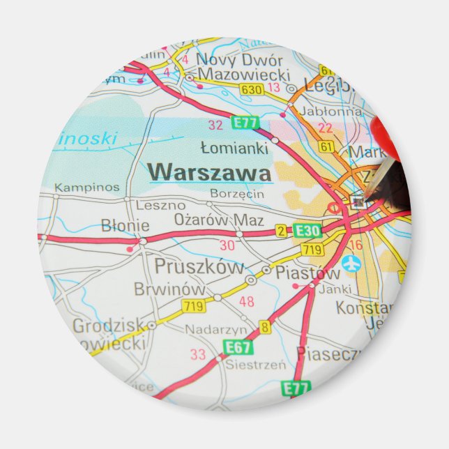 Warsaw, Warszawa  in Poland Magnet (Front)