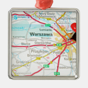 Warsaw, Warszawa in Poland Metal Tree Decoration