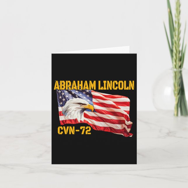 Warship Abraham Lincoln Cvn-72 Aircraft Carrier Ve Card (Front)
