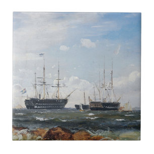 Warship out of Gothenburg 1861 Tile