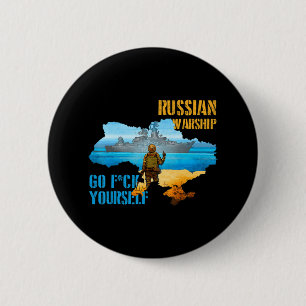 Warship Ukraine Map Pride Vintage Ukraine Postage  6 Cm Round Badge