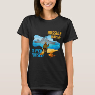 Warship Ukraine Map Pride Vintage Ukraine Postage  T-Shirt