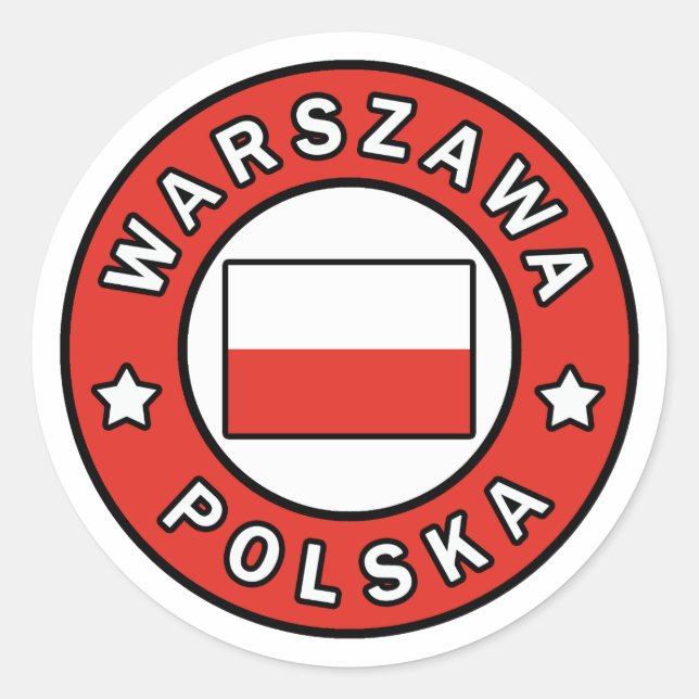 Warszawa Polska Classic Round Sticker (Front)