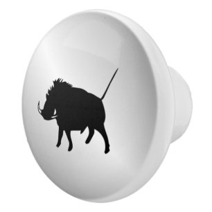 Wart Hog Silver Ceramic Knob