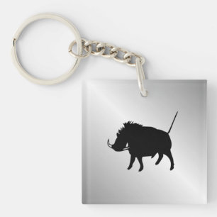 Wart Hog Silver Key Ring