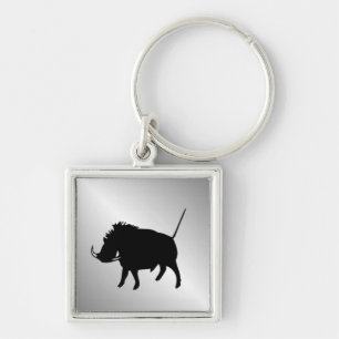 Wart Hog Silver Key Ring
