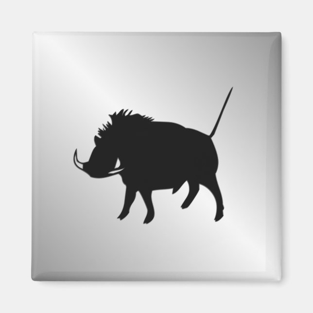 Wart Hog Silver Magnet (Front)