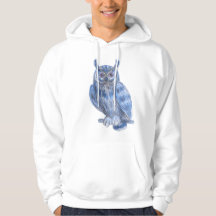 Warter Colour Painting Bold Blue Owl