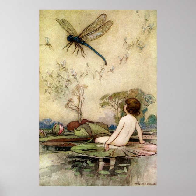 Warwick Goble Waterbaby On A Waterlily Poster (Front)