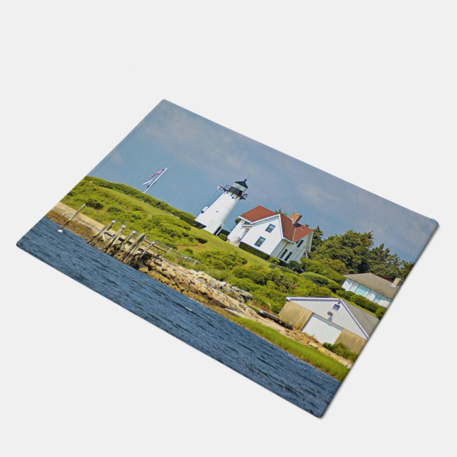 Warwick Neck Lighthouse, Rhode Island Door Mat (Angled)