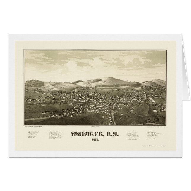 Warwick, NY Panoramic Map - 1887 (Front Horizontal)
