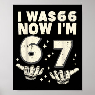 Was 66 67 Funny 67th Birthday Party 67 Year Old Poster