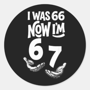 Was 66 67 Years Funny 67th Birthday Six Seven Bday Classic Round Sticker