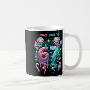 was 6 7 Birthday 67 Meme Cosmic Axolotl Kids Boys Coffee Mug
