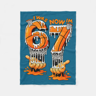 Was 6 7 birthday basketball 6 7 meme 7th birthday fleece blanket