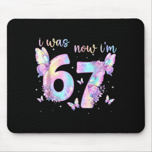 Was 6 7 birthday girl kids butterfly 7th birthday mouse mat