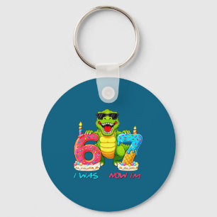 Was 6 7 dinosaur 7 years old 7th birhtday boys kid key ring