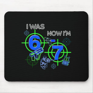 Was 6 7 funny 67 six seven meme laser tag birthday mouse mat