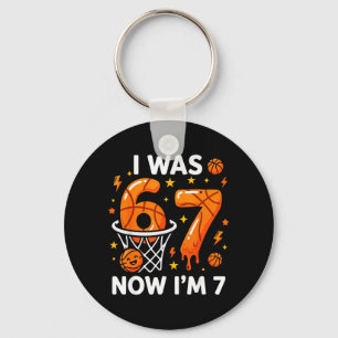 was 6 7 Funny Basketball 7th Birthday Party Boys Key Ring