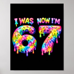 Was 6 7 six seven tie dye 67 meme birthday party poster
