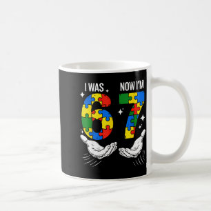 Was 6 7 year old birthday autism 67 for kids boys coffee mug
