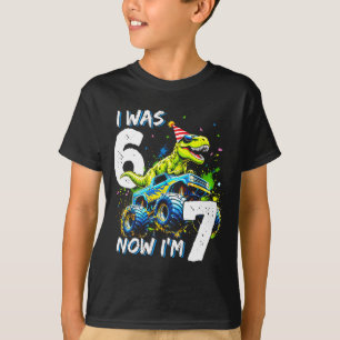 Was 6 Now I'm 7 Year Old Birthday 67 Monster Truck T-Shirt