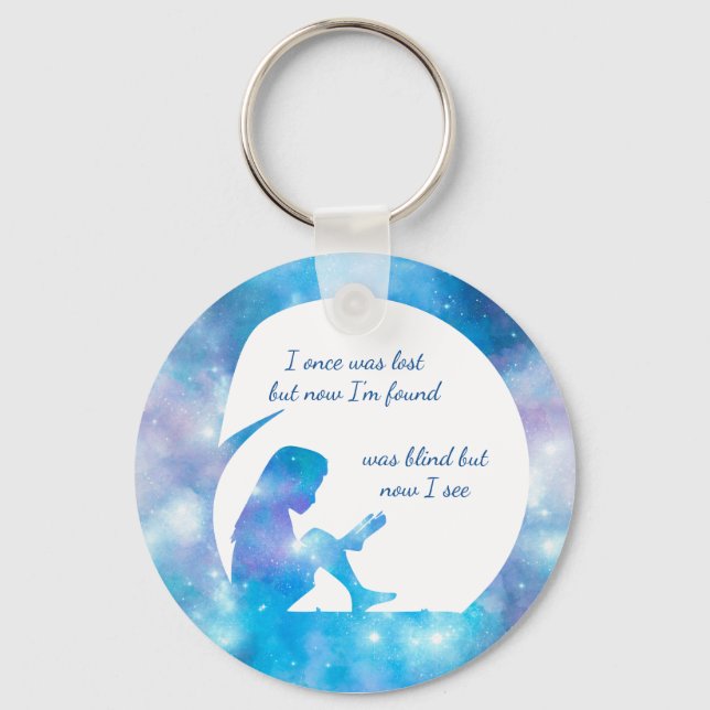 Was Blind But Now I See - Button Key Ring (Front)