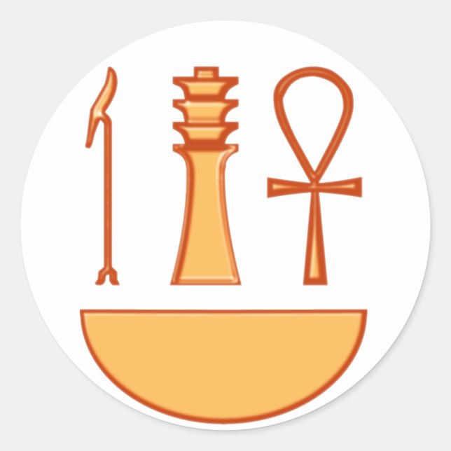 Was Djed Anch Symbol Triade Classic Round Sticker (Front)