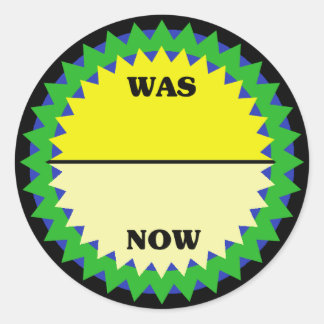 WAS/NOW Retail Sale Sticker