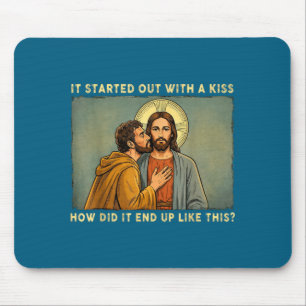 Was only a kiss jesus & judas meme funny mouse mat
