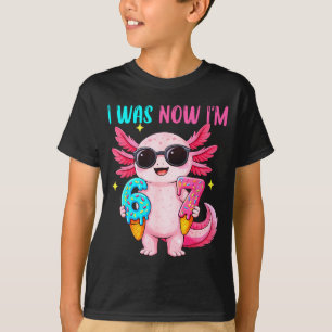 Was six seven axolotl ice cream drip 7th birthday T-Shirt