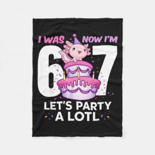 Was six seven cute axolotl 7th birthday 6 7 kids fleece blanket