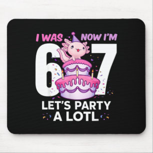 Was six seven cute axolotl 7th birthday 6 7 kids mouse mat