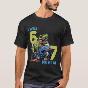 was Six Seven Dinosaur 67 Meme 7th Birthday Boys T-Shirt